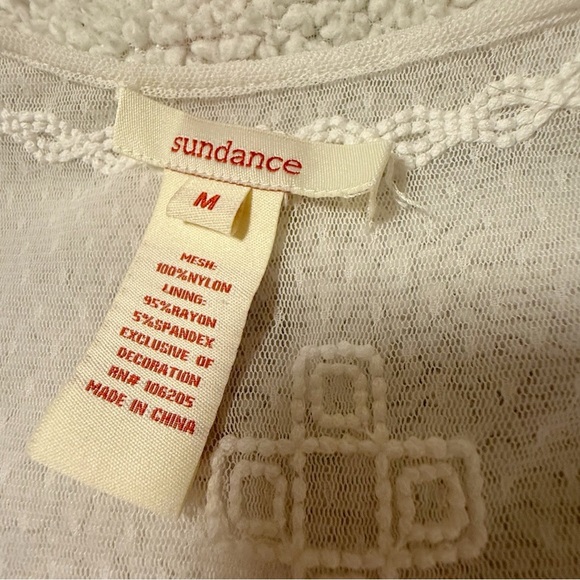 SUNDANCE Ivory White Lace Embroidered Maxi Dress Sleeveless Boho Festival Style - Picture 8 of 9